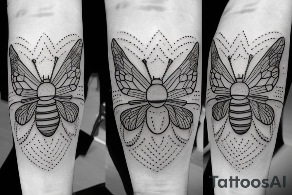 Red mason bee tattoo idea