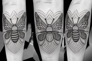 Red mason bee tattoo idea