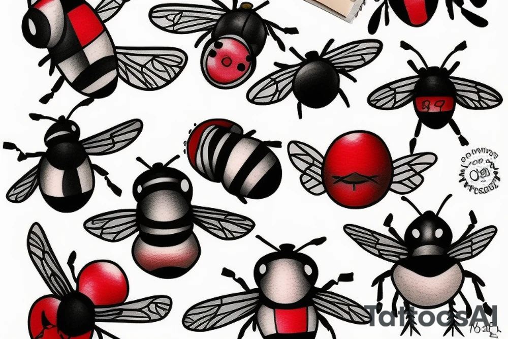 Red mason bee tattoo idea
