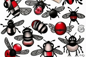 Red mason bee tattoo idea