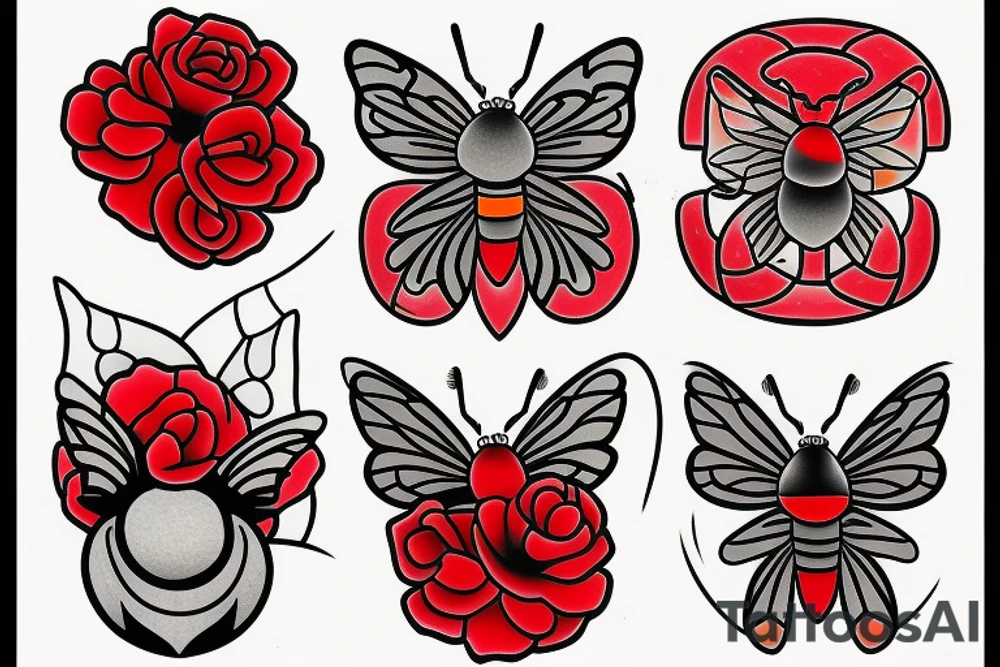 Red mason bee tattoo idea