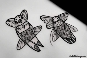 Red mason bee tattoo idea