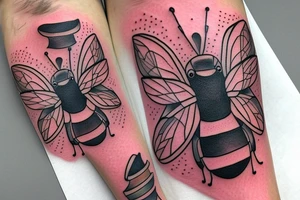 Red mason bee tattoo idea