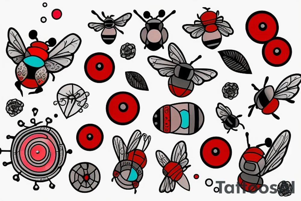 Red mason bee tattoo idea