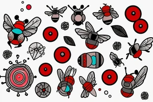 Red mason bee tattoo idea