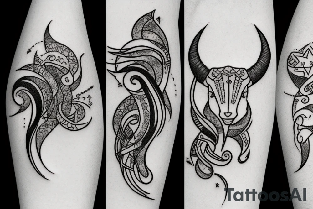 Capricorn constellation tattoo idea