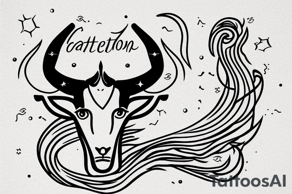 capricorn zodiac sign with constellation tattoo idea