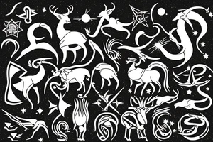 capricorn zodiac sign with constellation tattoo idea