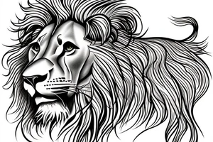 Male lion fading into Jesus tattoo idea