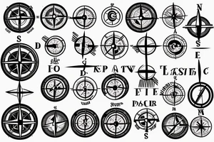 Map with a compass tattoo idea