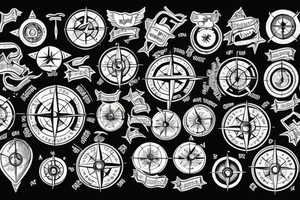 Map with a compass tattoo idea