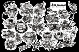 Bumble bee over las Vegas tattoo idea