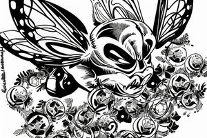 Bumble bee over las Vegas tattoo idea