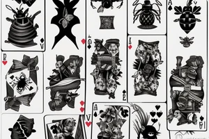 Bumble bee carrying playing card tattoo idea