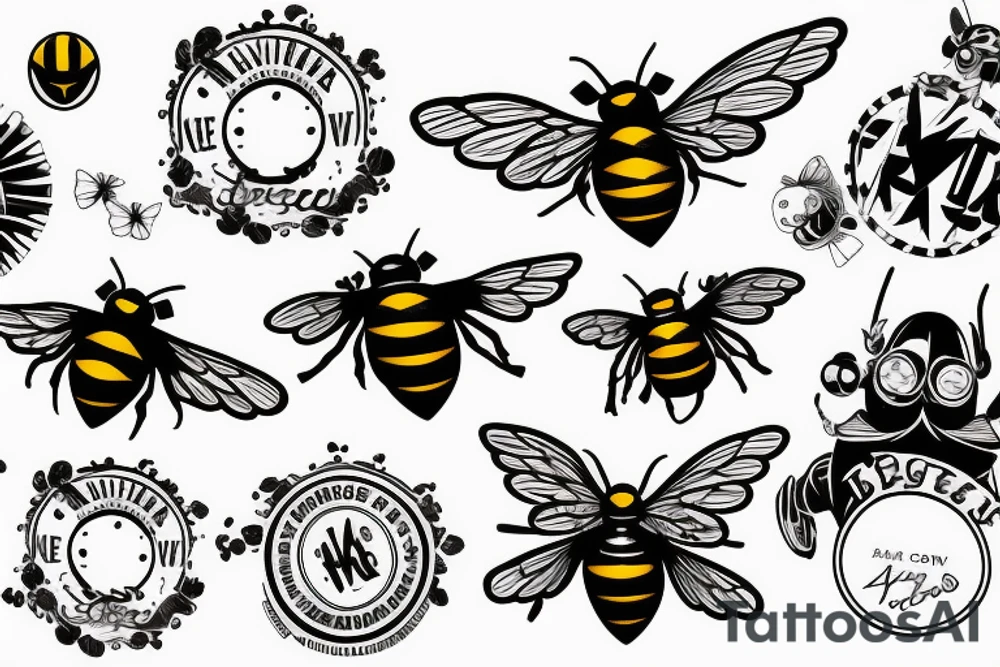 Bumble bee flying over las Vegas tattoo idea