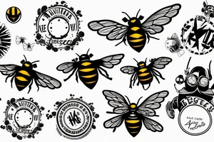 Bumble bee flying over las Vegas tattoo idea