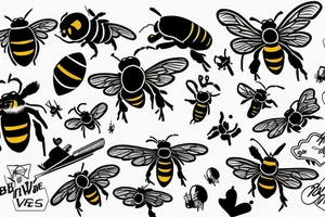Bumble bee flying over las Vegas tattoo idea