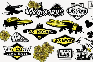 bumble bee flying around Las Vegas sign tattoo idea