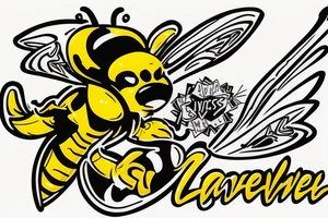 bumble bee carrying Las Vegas sign tattoo idea