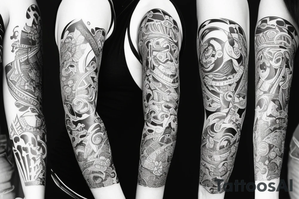 right arm sleeve tattoo idea
