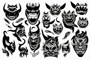 oni mask tattoo idea