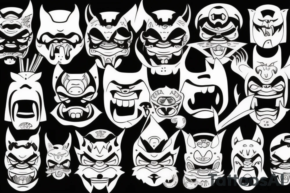 oni mask tattoo idea