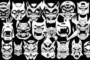 oni mask tattoo idea