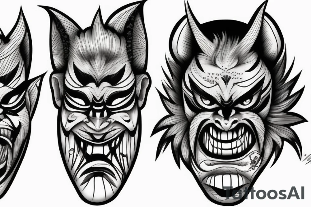 oni mask tattoo idea