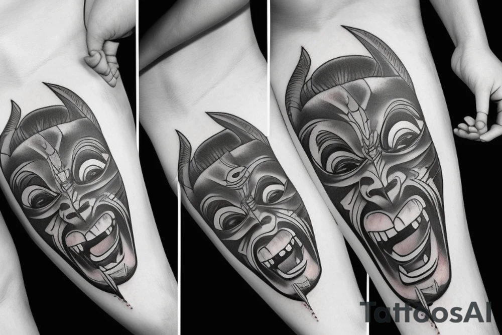 oni mask tattoo idea