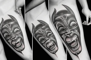 oni mask tattoo idea