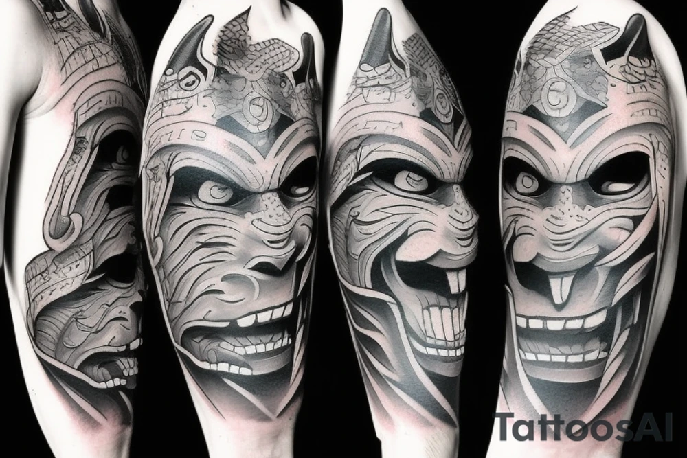 oni mask tattoo idea