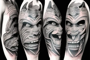 oni mask tattoo idea