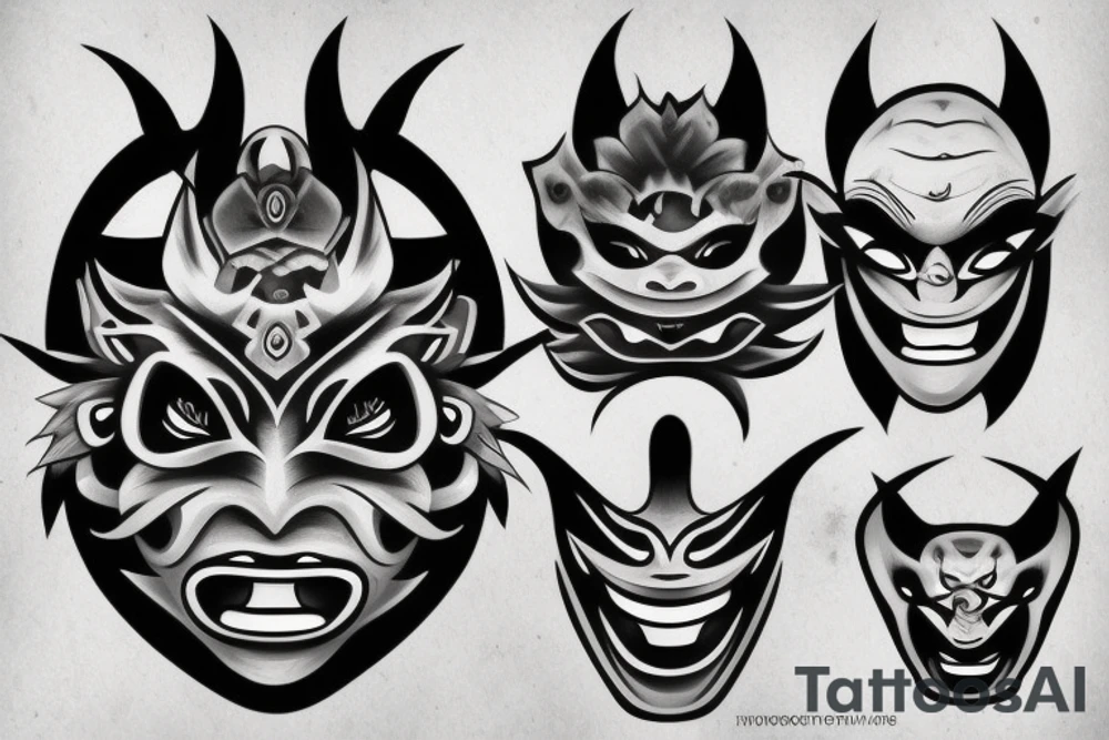 oni mask tattoo idea