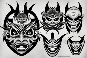 oni mask tattoo idea