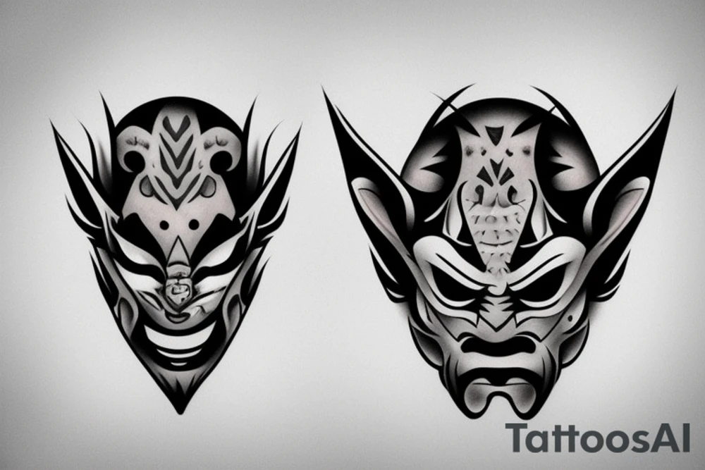 oni mask tattoo idea