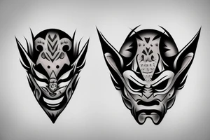 oni mask tattoo idea