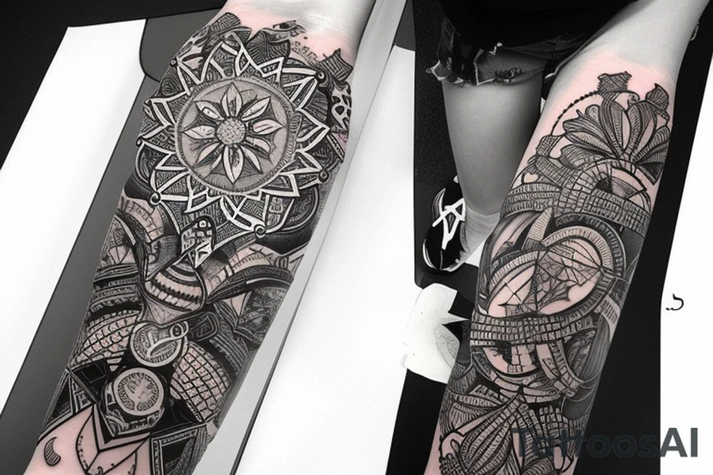 South African sleeve design tattoo idea