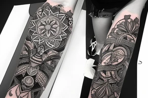 South African sleeve design tattoo idea