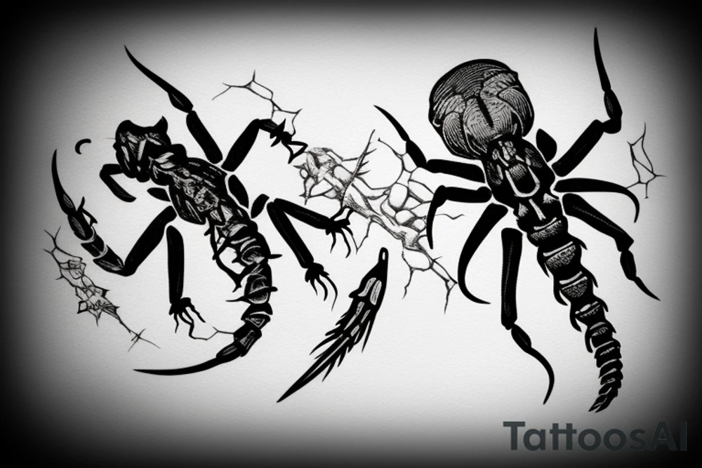 two scorpions fighting tattoo idea