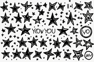 one line of script saying "you know I love you so" and small stars around it tattoo idea