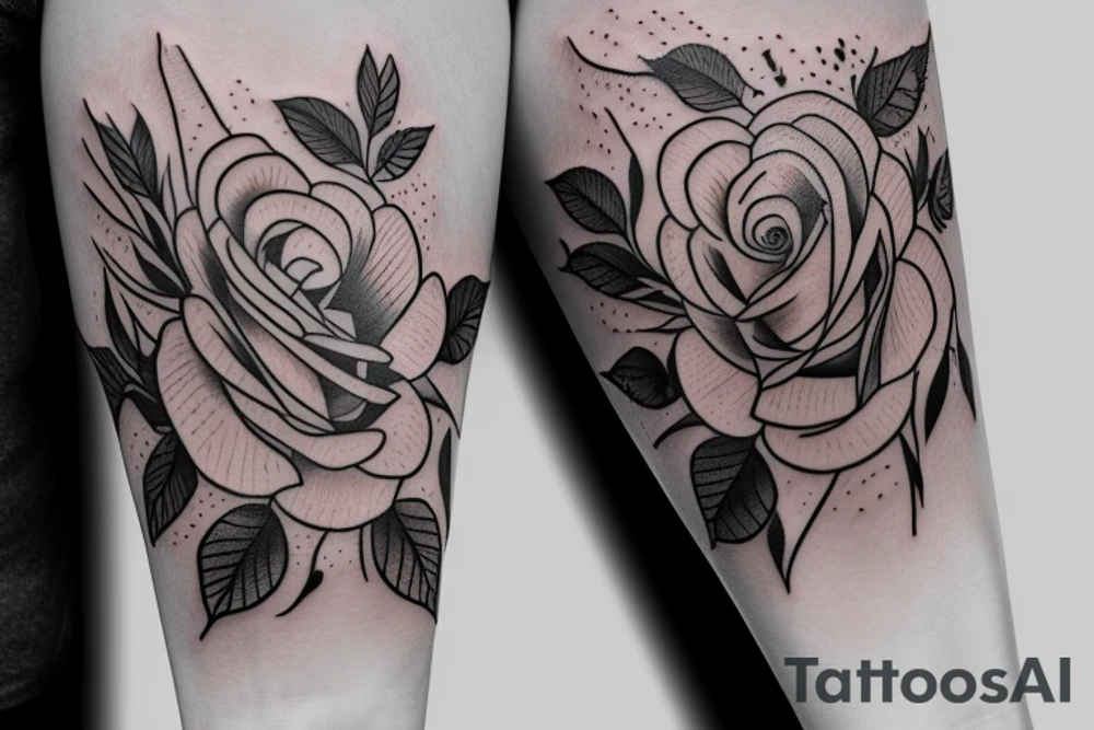 I would like a tattoo with roses and peonies for a forearm by integrating the first name "Alain" tattoo idea