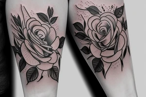 I would like a tattoo with roses and peonies for a forearm by integrating the first name "Alain" tattoo idea