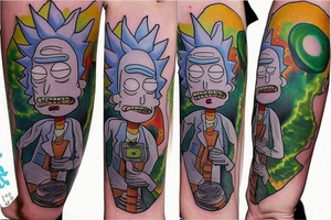 i would like a funny rick and morty tattoo for a full arm tattoo idea