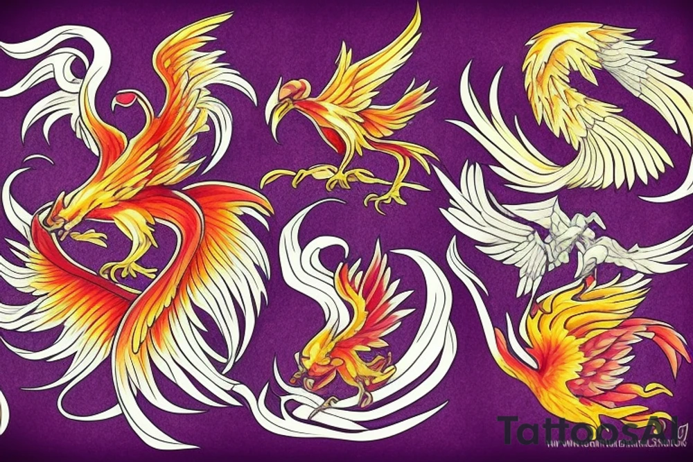 I would like a colored phoenix tattoo on the ribs for a woman tattoo idea