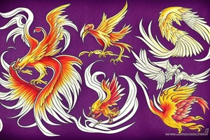 I would like a colored phoenix tattoo on the ribs for a woman tattoo idea