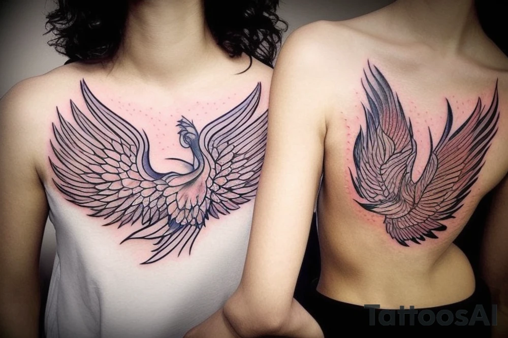 I would like a colored phoenix tattoo on the ribs for a woman tattoo idea