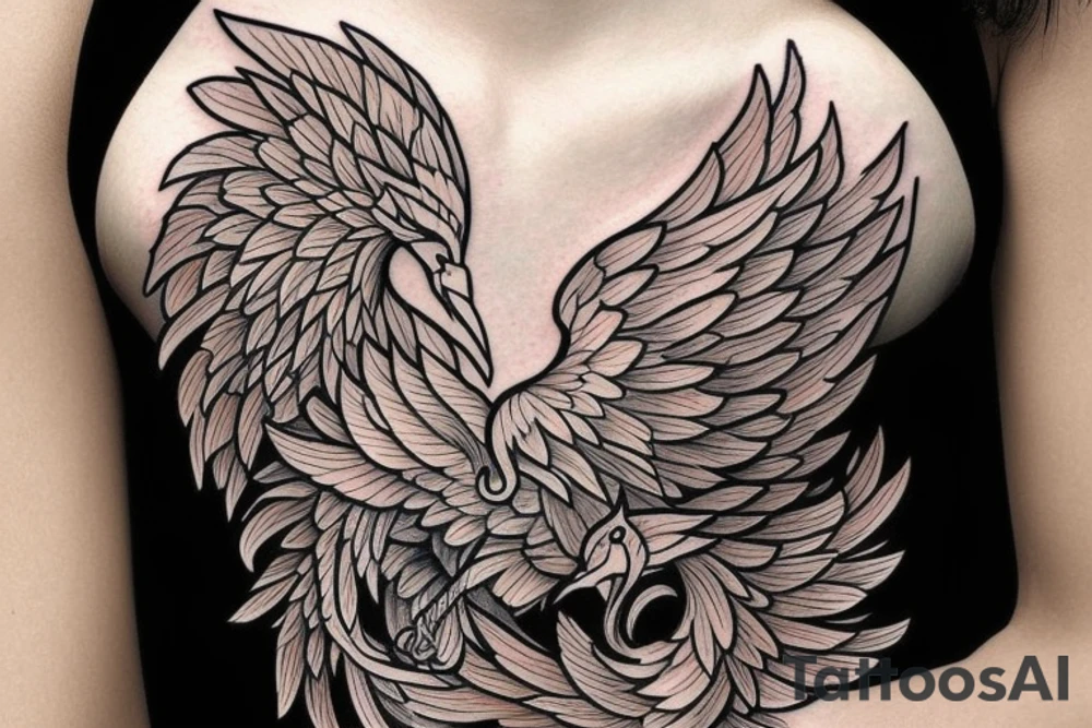 I would like a colored phoenix tattoo on the ribs for a woman tattoo idea