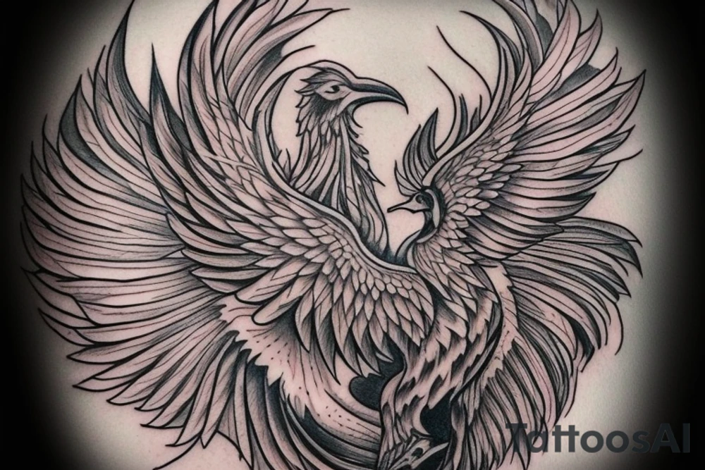 I would like a colored phoenix tattoo on the ribs for a woman tattoo idea