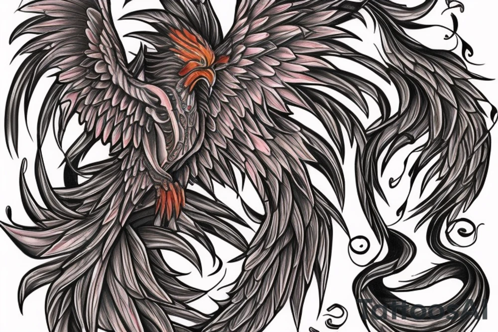 I would like a colored phoenix tattoo on the ribs for a woman tattoo idea