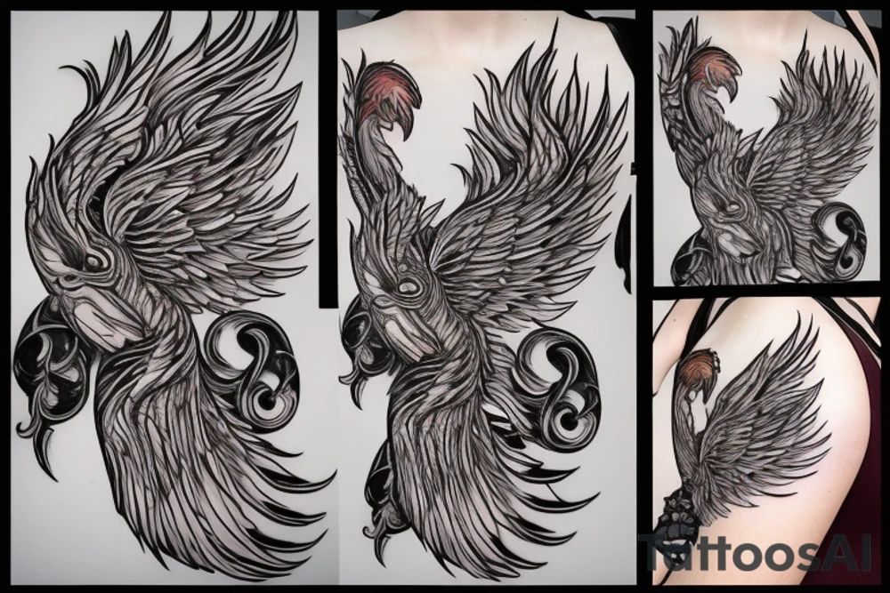 I would like a colored phoenix tattoo on the ribs for a woman tattoo idea